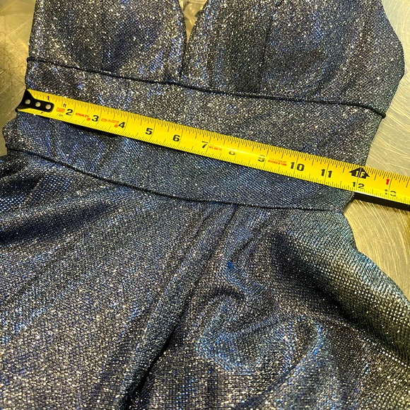 NWT Sherri Hill shimmery Blue party dress- fit and flare. Size 0 - Picture 12 of 14